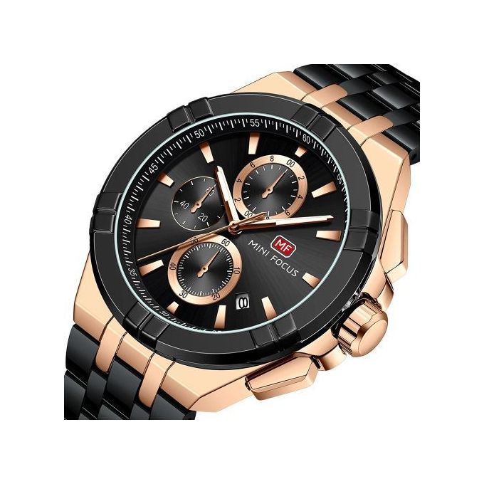 Montre Bracelet Noir Quartz Chronographe pour Homme