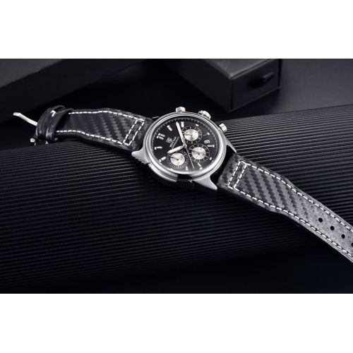 Montre Pilote Décontracté Sport Chronographe Quartz Cuir Horloge