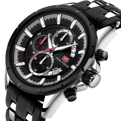 Montre Bracelet Noir Quartz Chronographe