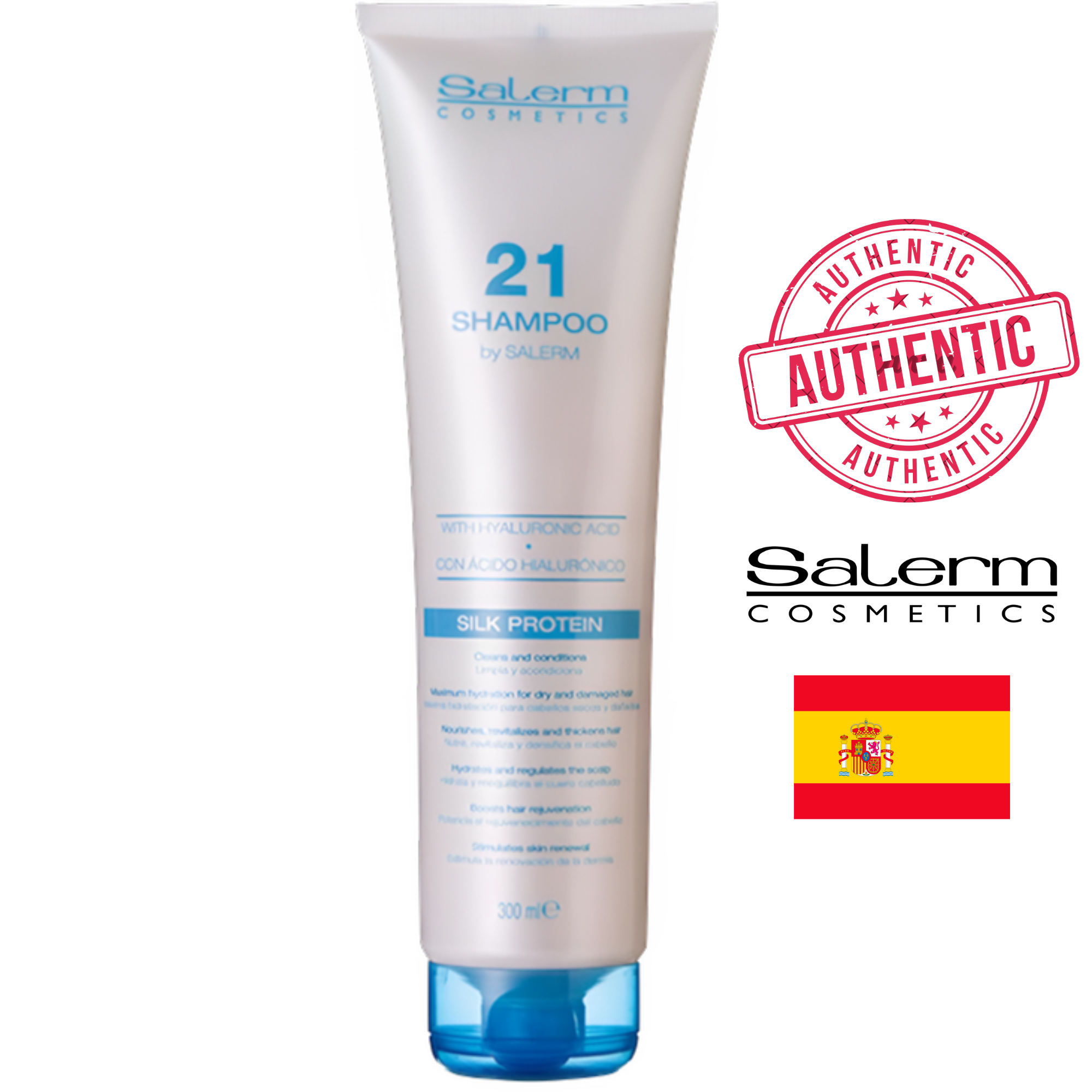 Shampoing sans Paraben, Réparateur acide hyaluronique, Réparation, Protéine de soie, Vitamin B5 Hydratant 300ml