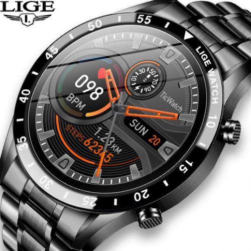 Smartwatch pour Android Ios, Appels Bluetooth en Acier Inoxydable Étanche +boite