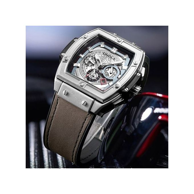 Montre Cadran Carré Calendrier Chronomètre Multi-fonction Affichage Lumineux