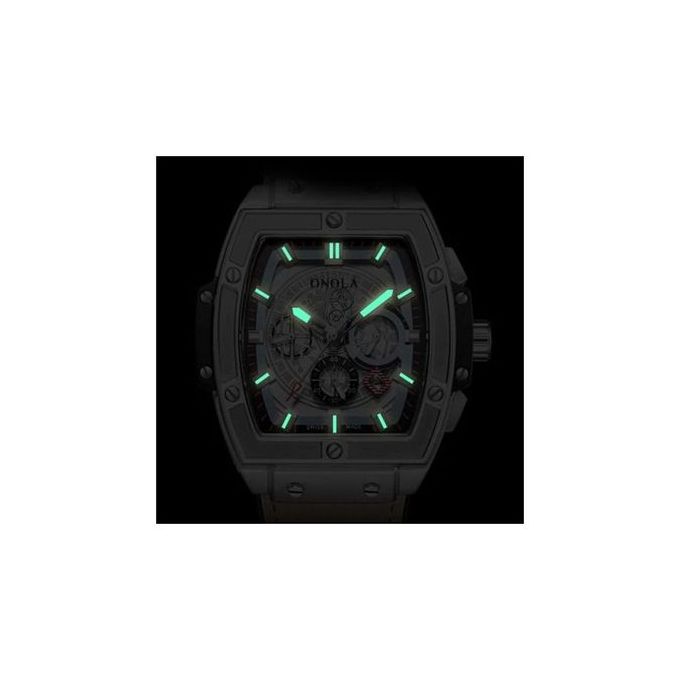 Montre Cadran Carré Calendrier Chronomètre Multi-fonction Affichage Lumineux