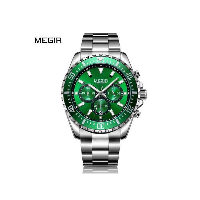 Montre Chronographe Gris Fond Vert