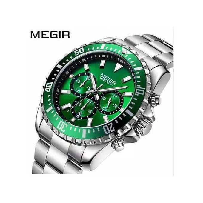 Montre Chronographe Gris Fond Vert thumbnail 3