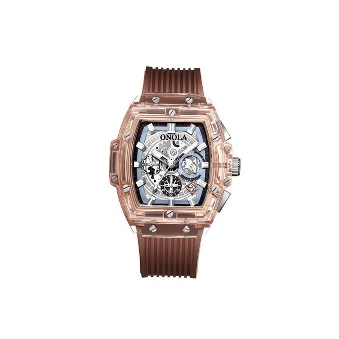 Montre Chronographe Marron Carré Water-résistant