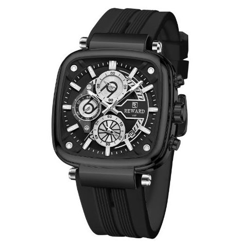  Montre Homme Sport Silicone Noir Étanche
