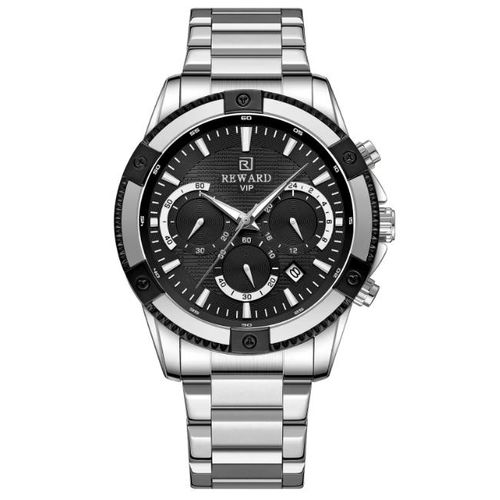 Montre Homme Sport Acier Argent Étanche