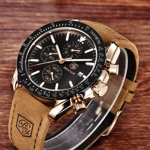 Montre Chronographe Homme en Cuir Dan