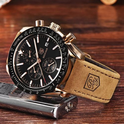 Montre Chronographe Homme en Cuir Dan