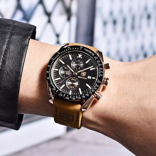 Montre Chronographe Homme en Cuir Dan thumbnail 3