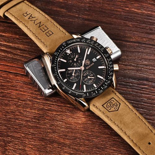 Montre Chronographe Homme en Cuir Dan thumbnail 4
