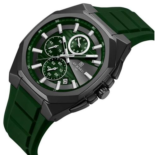 Montre Homme Sport Silicone Vert Étanche