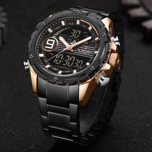 Montre Homme Double Fonction Digital et Classique Chronographe Quartz