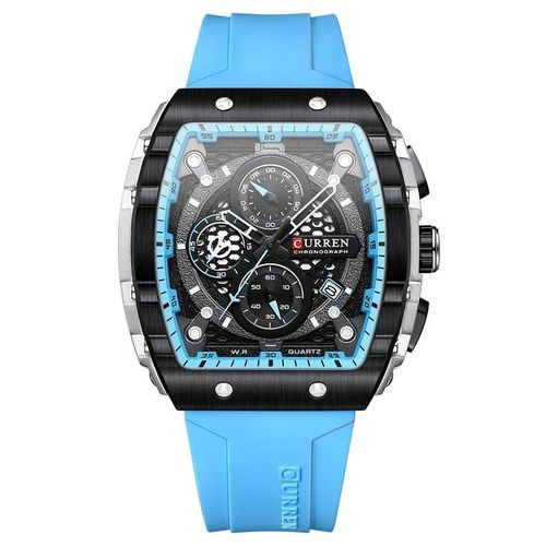 Montre Bracelet en Silicon Bleu Clair Quartz 