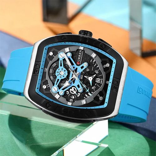 montre à Quartz Calendrier pour Homme, Six Broches, Bande de Sport, 8443 thumbnail 3