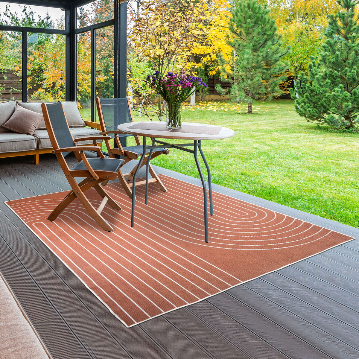 Tapis Ex1 Coub Reversible Terracotta, Écru thumbnail 2
