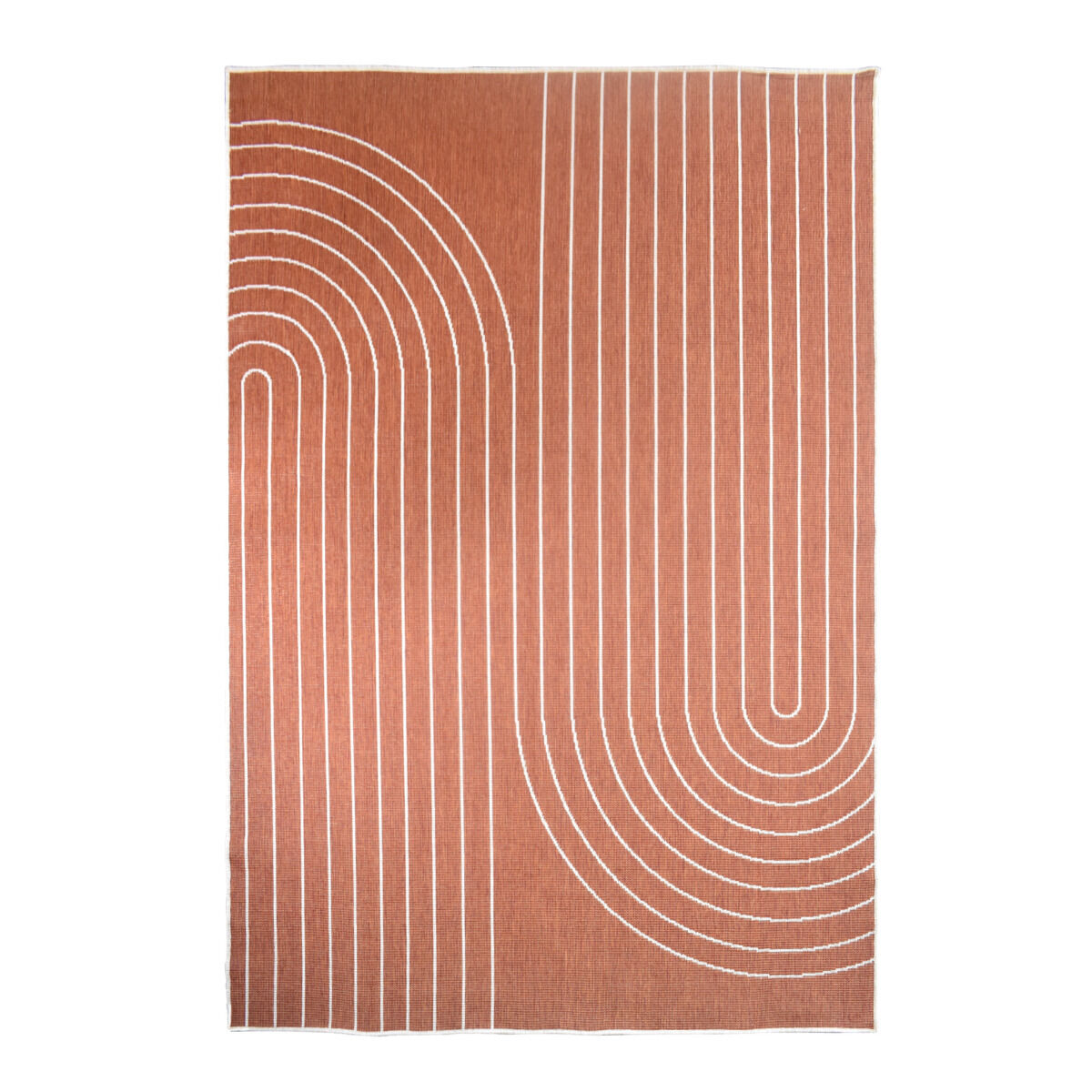 Tapis Ex1 Coub Reversible Terracotta, Écru thumbnail 1