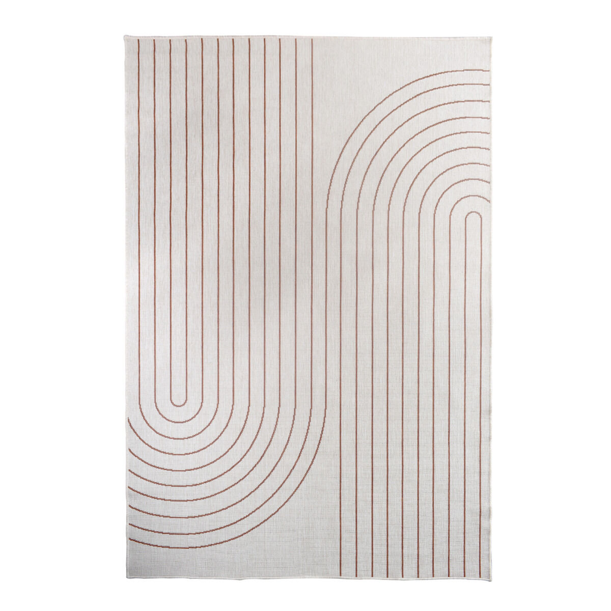 Tapis Ex1 Coub Reversible Terracotta, Écru thumbnail 3
