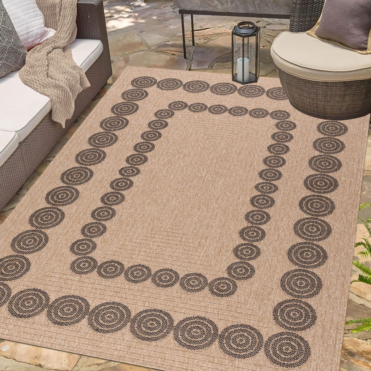 Tapis Jute Art 8 Beige, Noir