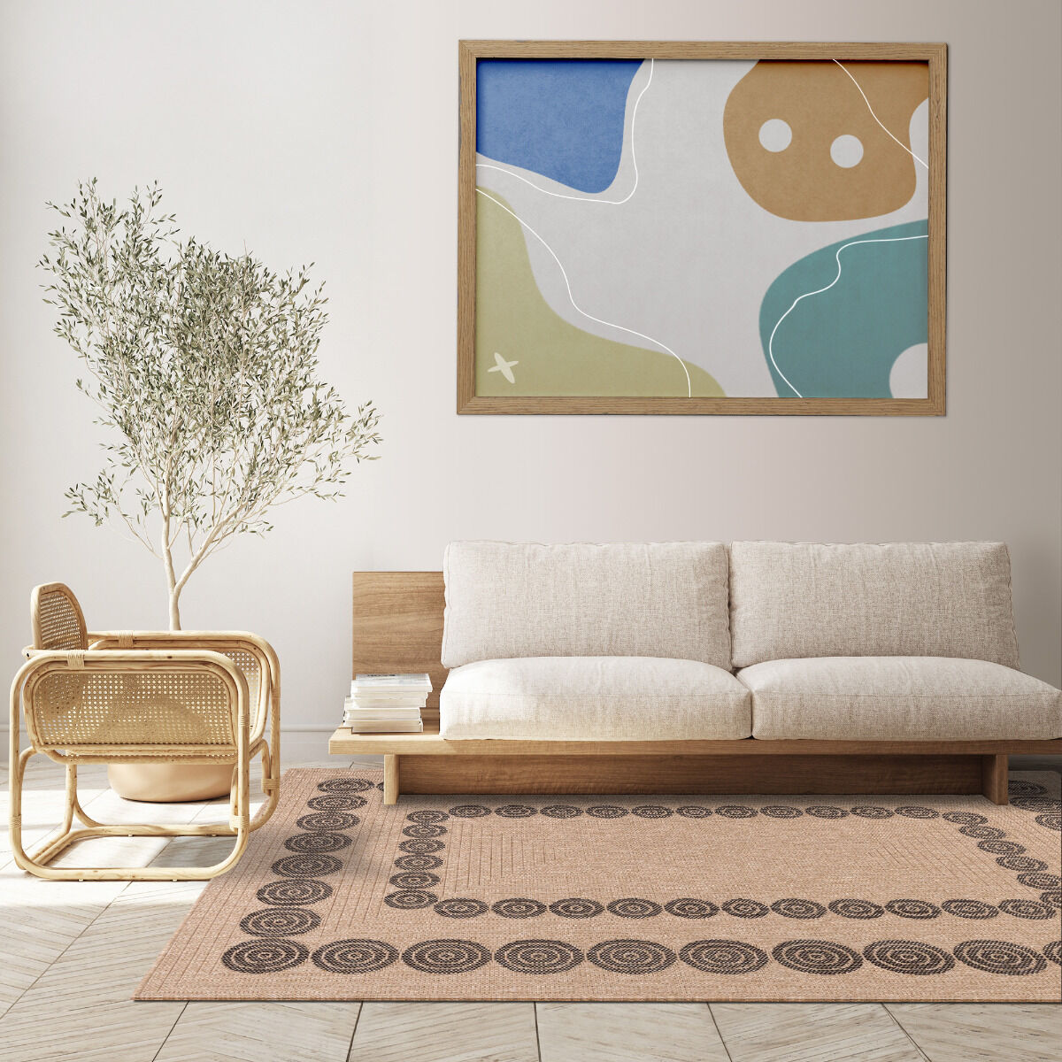 Tapis Jute Art 8 Beige, Noir thumbnail 3