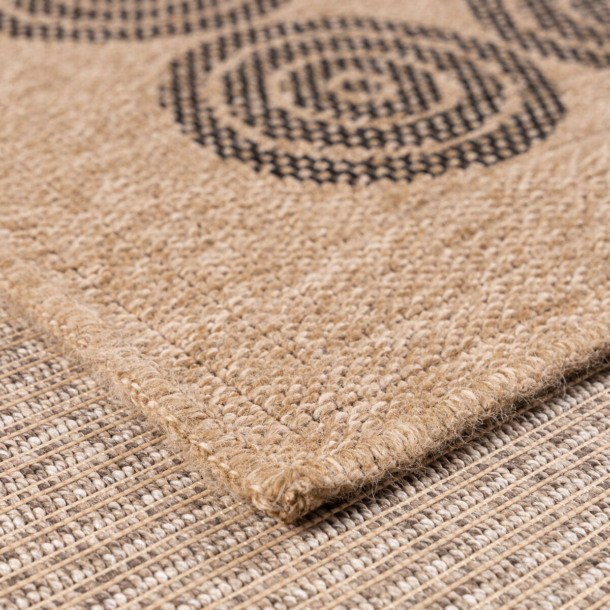 Tapis Jute Art 8 Beige, Noir thumbnail 4