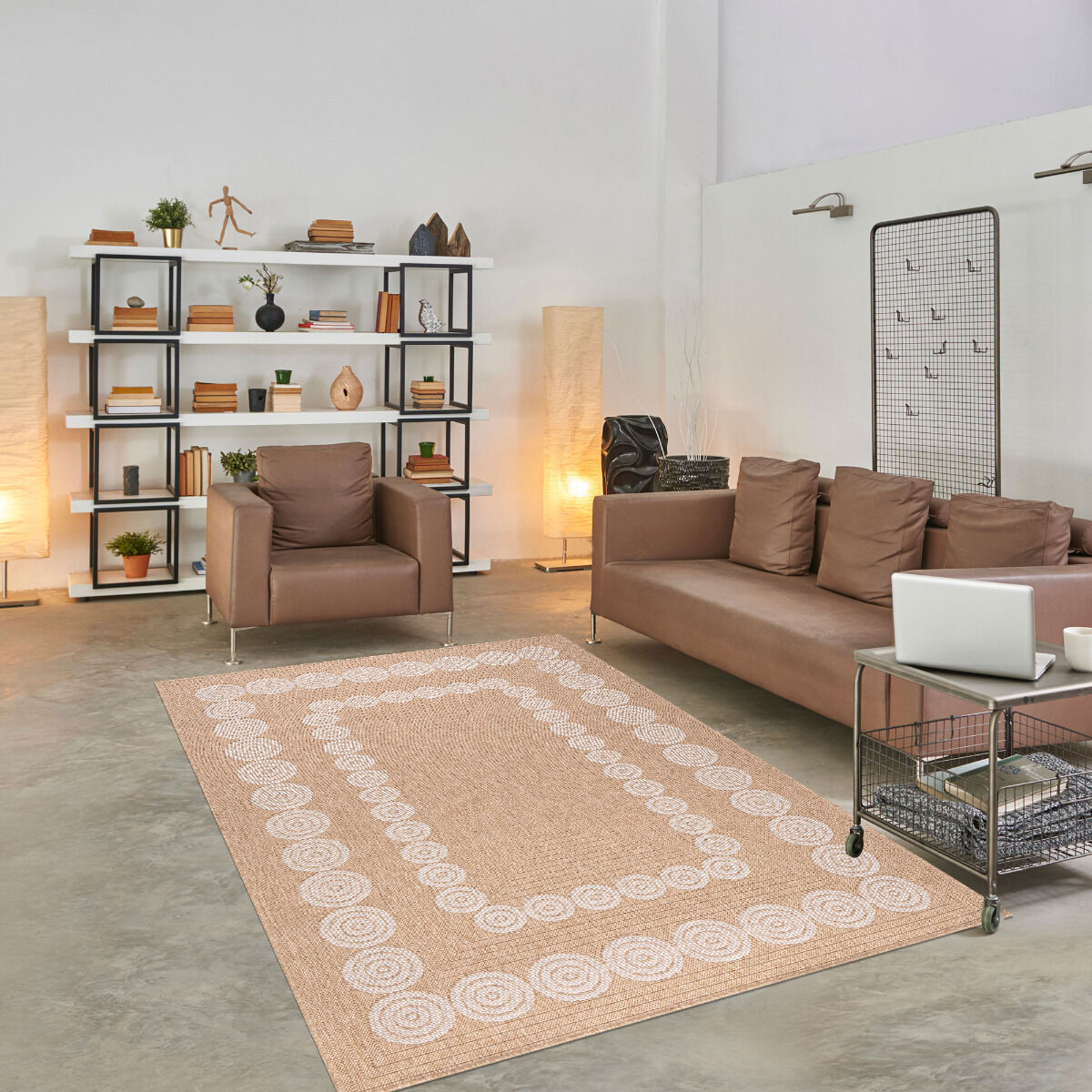 Tapis Jute Art 8 Beige, Blanc thumbnail 4
