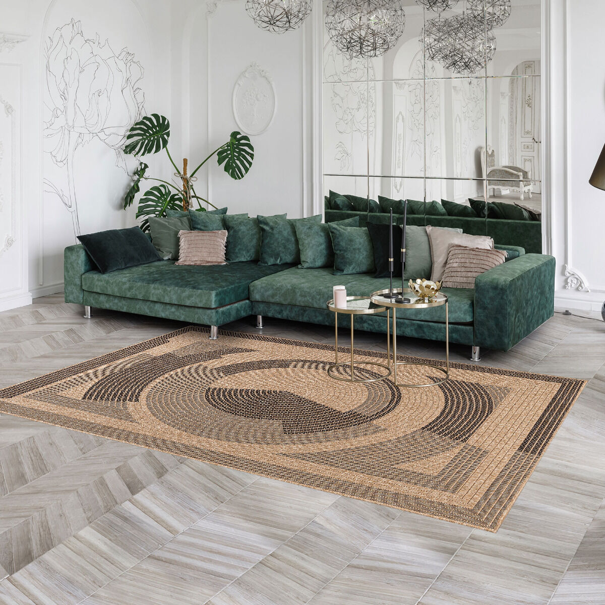 Tapis Jute Art 7 Beige, Noir thumbnail 4