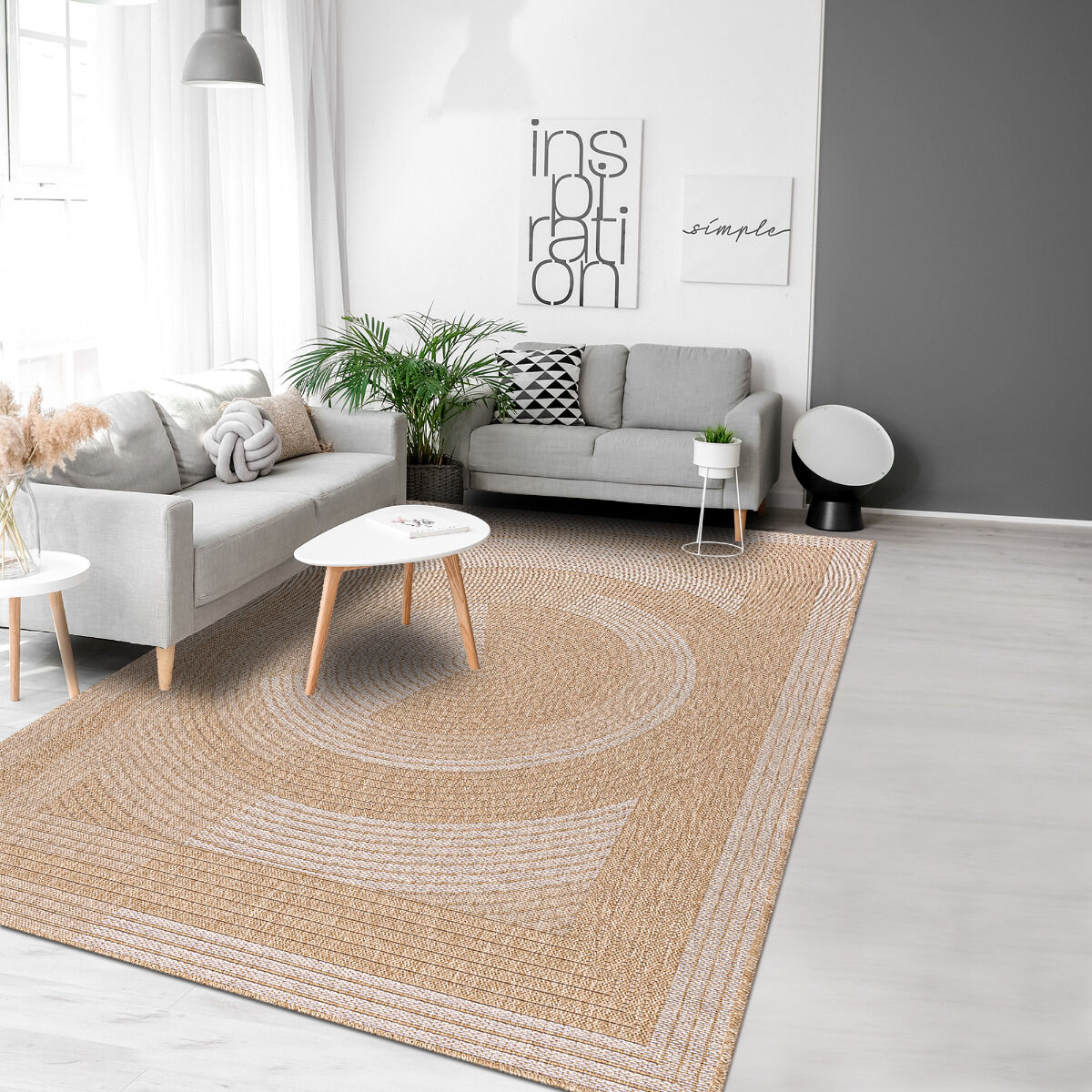 Tapis Jute Art 7 Beige, Blanc thumbnail 3