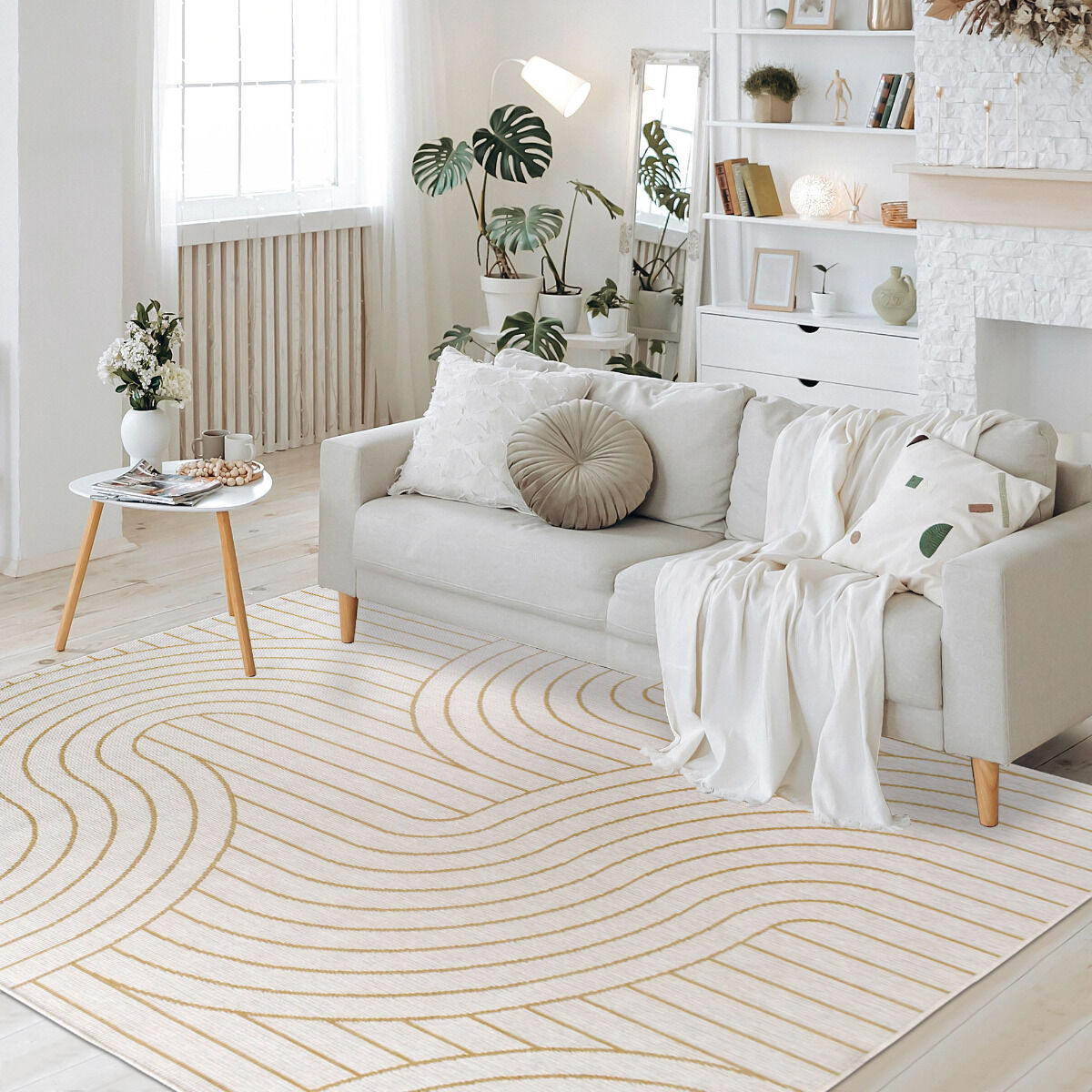 Tapis Ex1 Col Reversible Jaune, Écru thumbnail 3