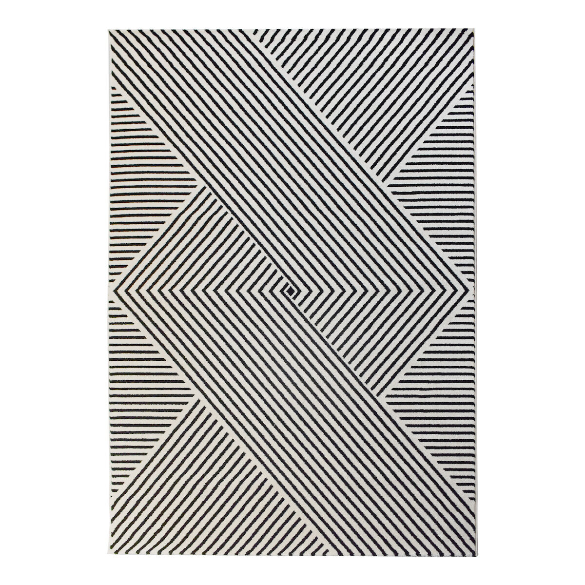 Tapis Kaori Noir, Crème thumbnail 2