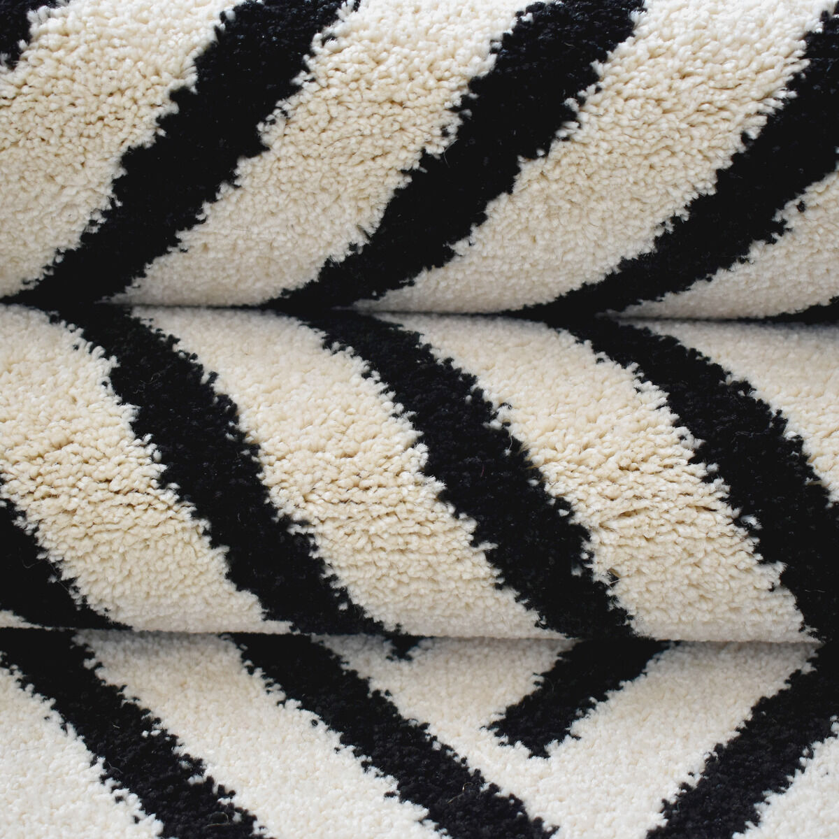 Tapis Kaori Noir, Crème thumbnail 3