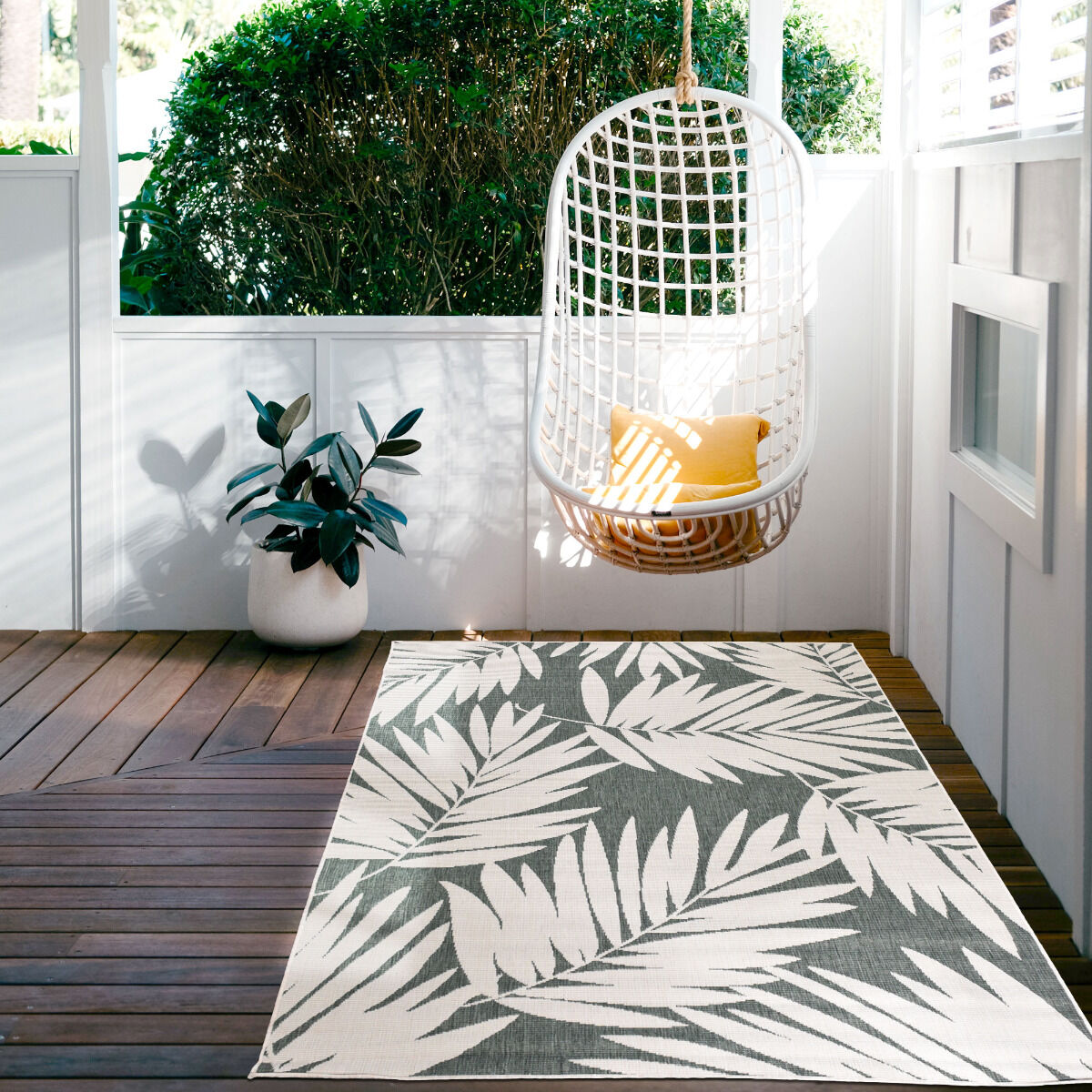 TAPIS BRANVER REVERSIBLE - VERT, BEIGE