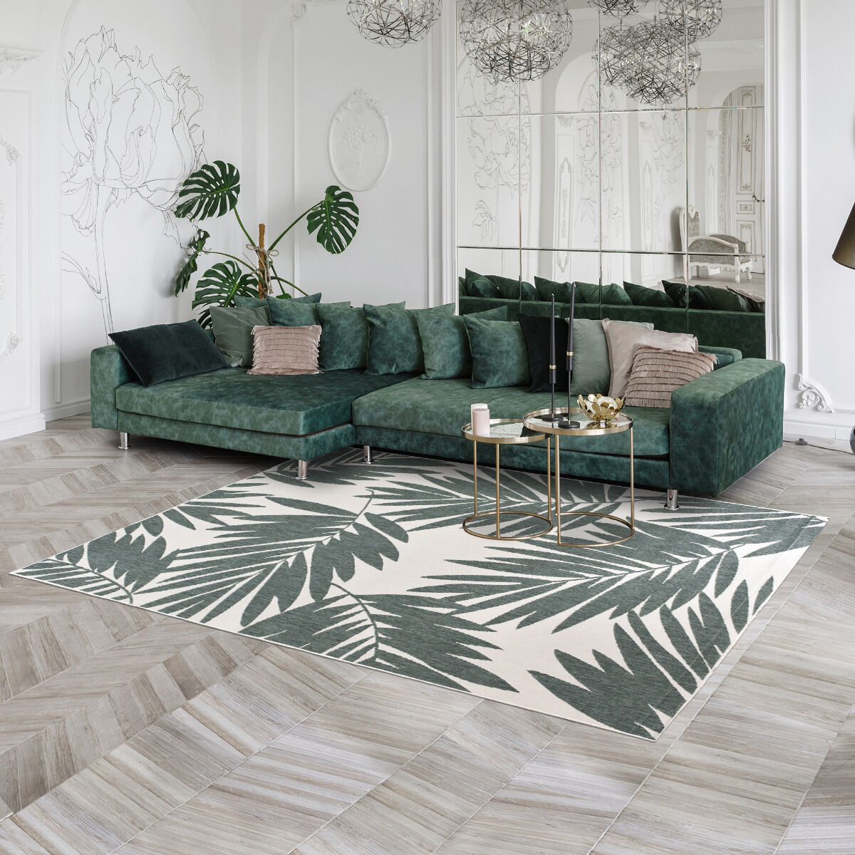 TAPIS BRANVER REVERSIBLE - VERT, BEIGE thumbnail 2