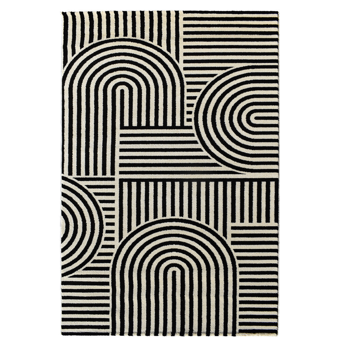 Tapis Suki Noir, Crème