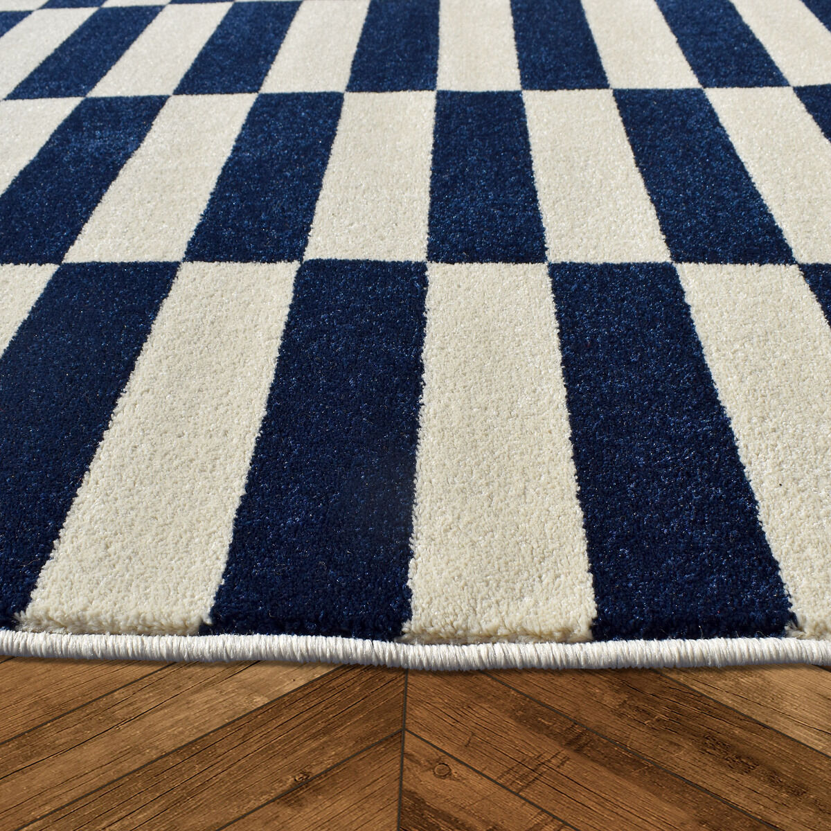 Tapis Danyo crème, bleu thumbnail 4