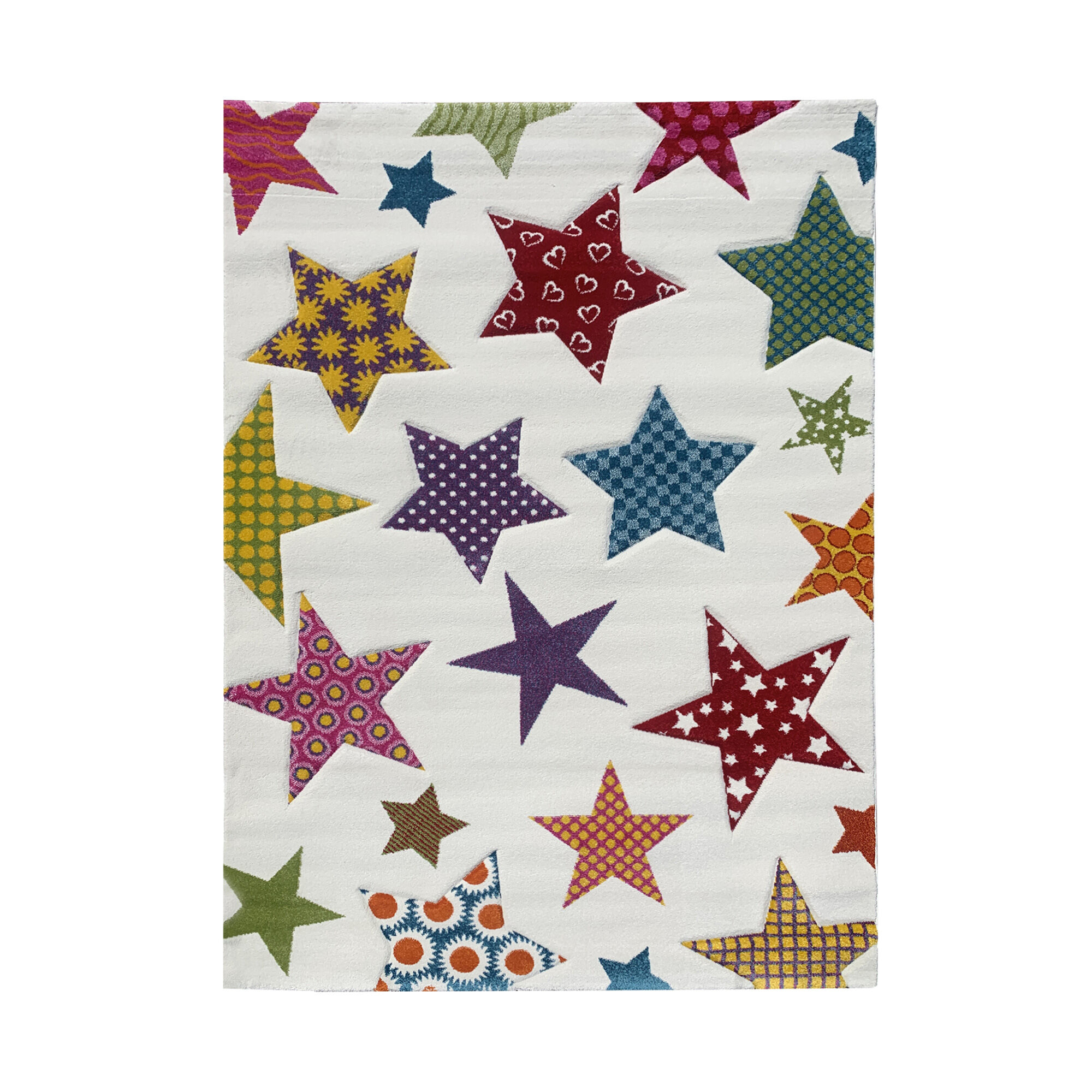 Tapis Igal Start - Crème, bleu, rouge, pourpre