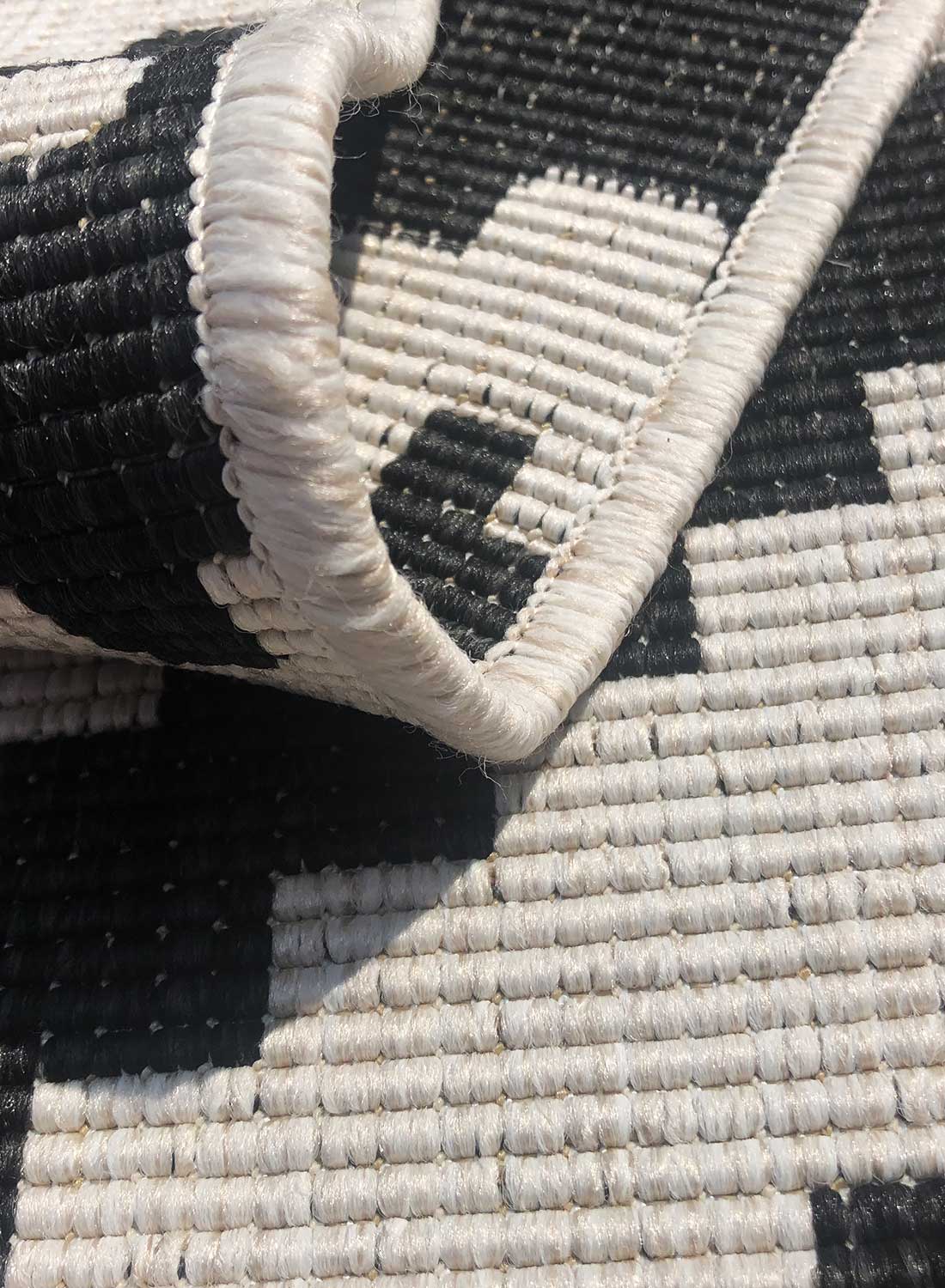 Tapis OUTDOOR BC ROMA REVERSIBLE Noir, Crème thumbnail 4