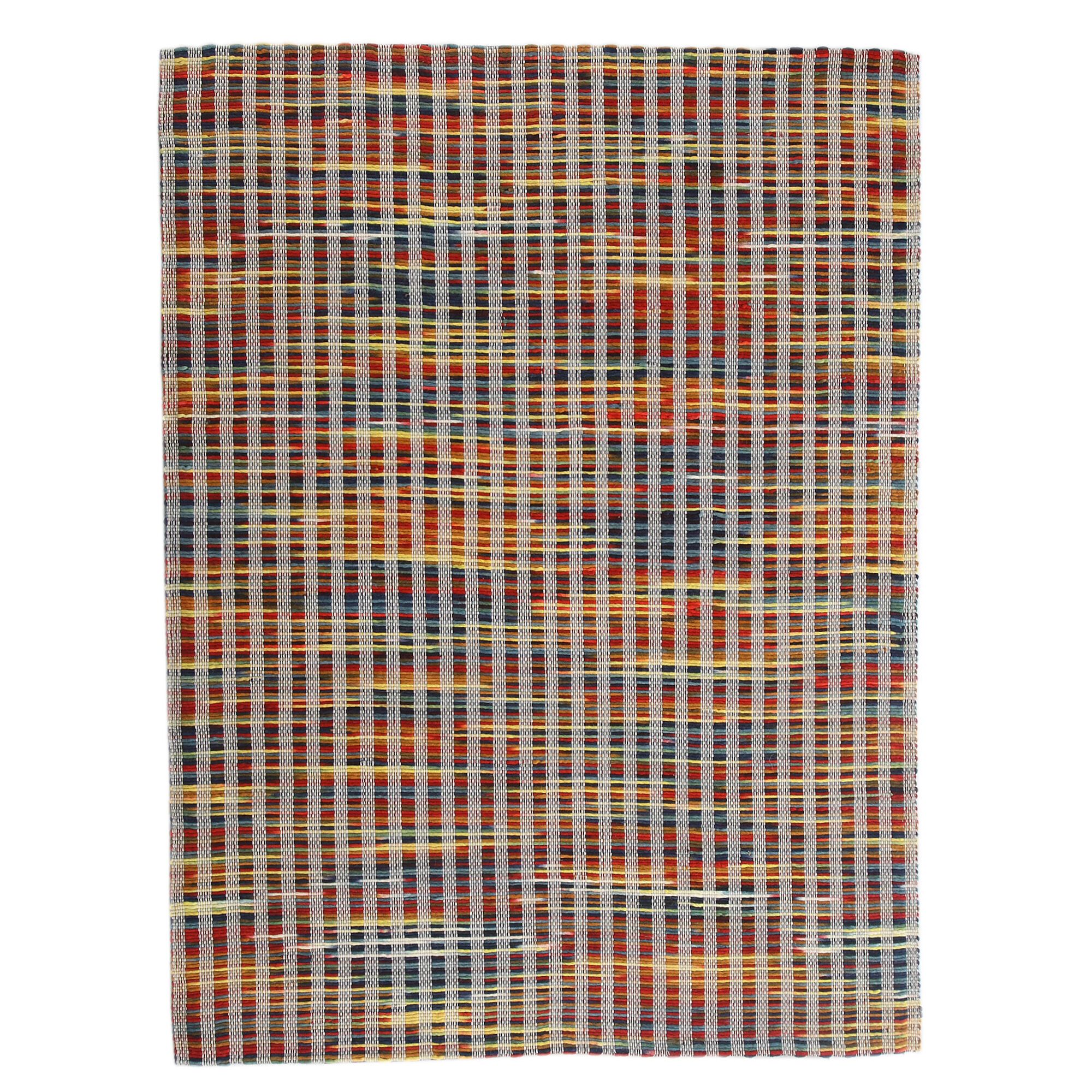 Tapis Kl Line Relief Rouge, Bleu, Jaune, Orange