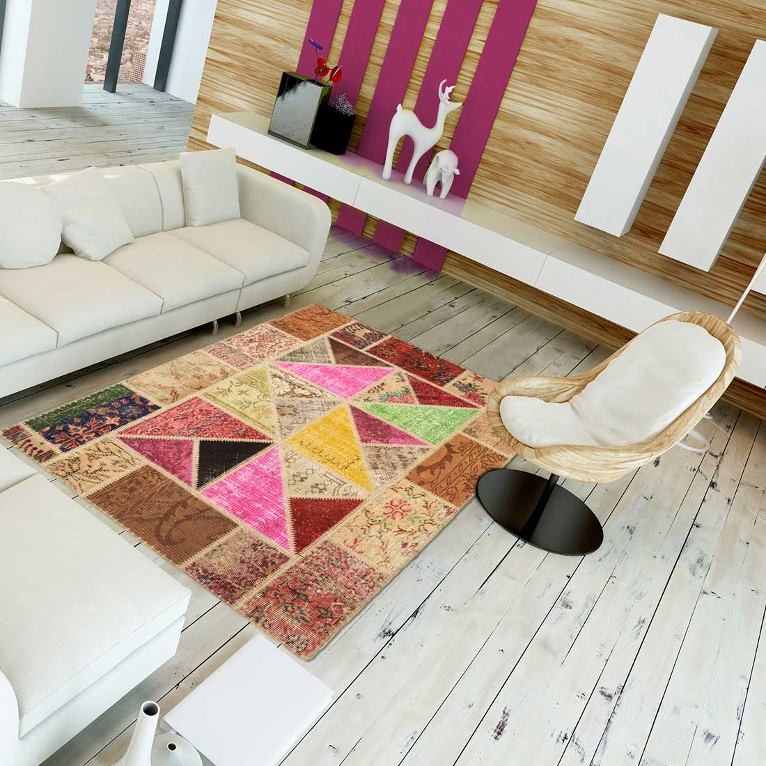 Tapis FM SCANDATRI PATCHWORK 1A2T Multicolore