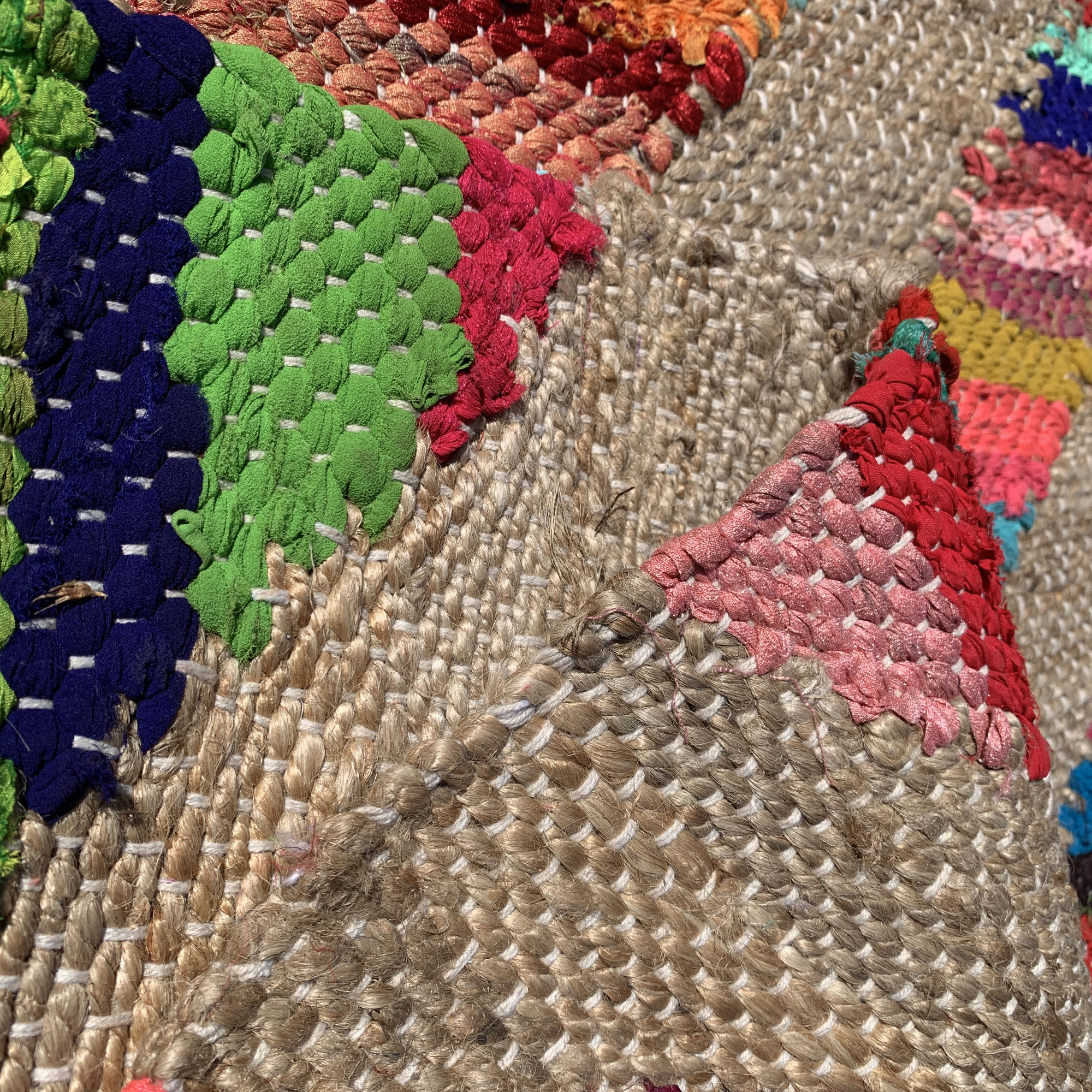 Tapis Rainbow Jute Et Fil Recycle Multicolore thumbnail 3