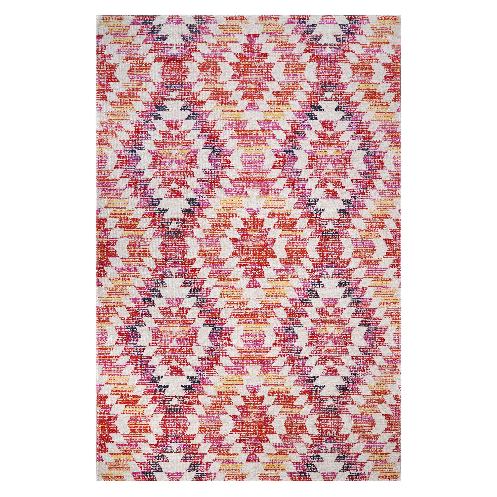 Tapis Sandrine Rose, Rouge, Violet, Jaune