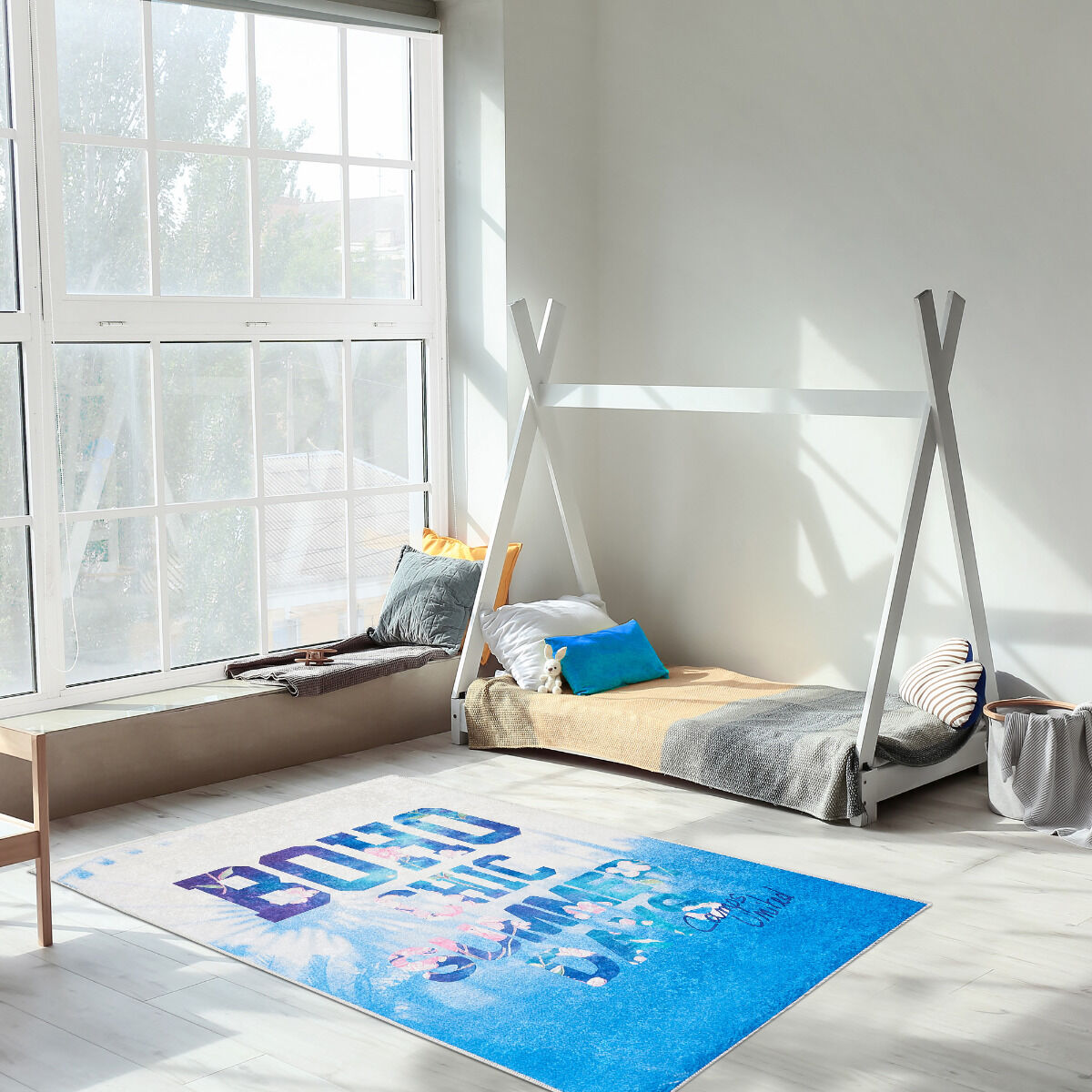 Tapis Boho Camps Bleu