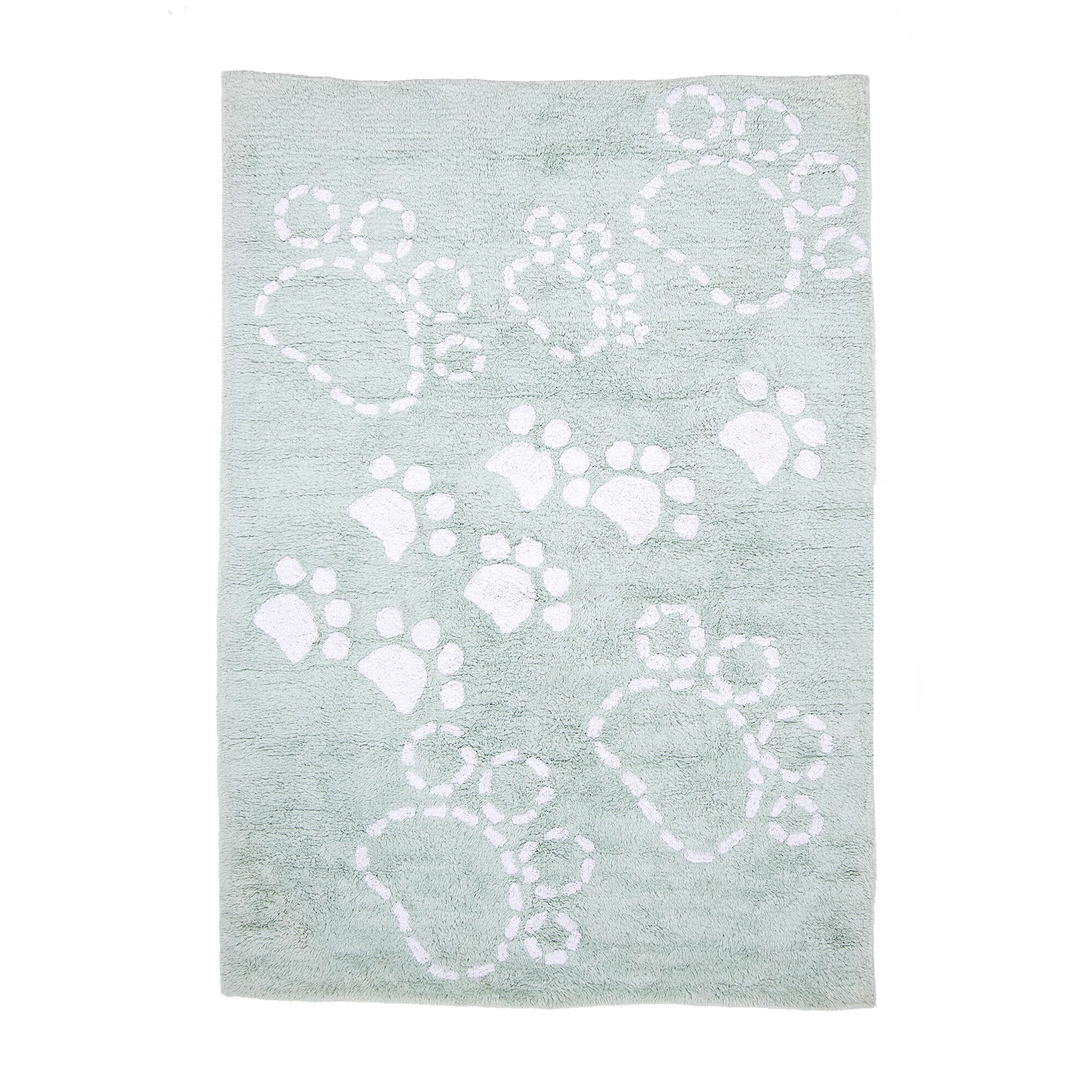 Tapis Pattes 100% Bio Vert Deau, Blanc thumbnail 3
