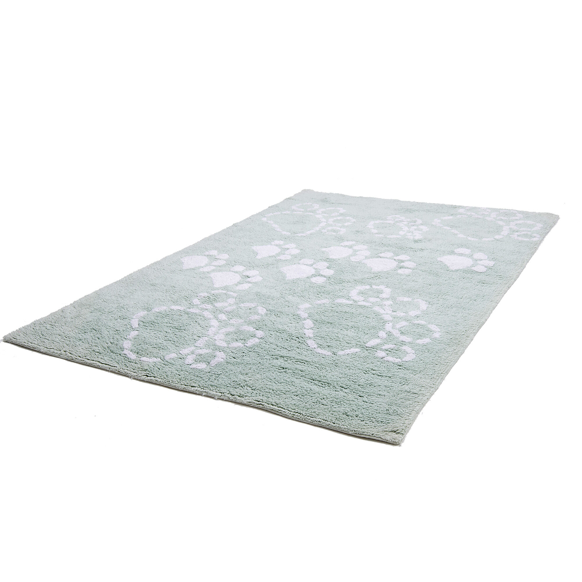 Tapis Pattes 100% Bio Vert Deau, Blanc thumbnail 4