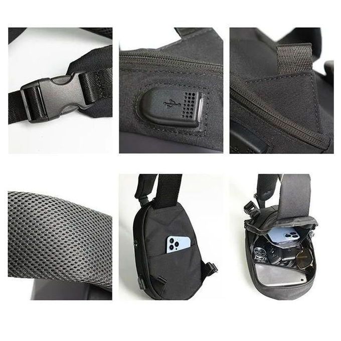 Fashion Sac à Bandoulière de Mode de Sport Extérieur à Main Croisé Décontracté Avec Chargeur USB thumbnail 4