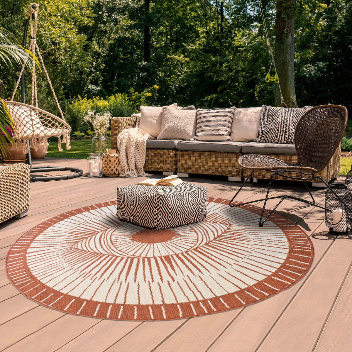 Tapis Ext Cosmic Reversible Ocre, Crème