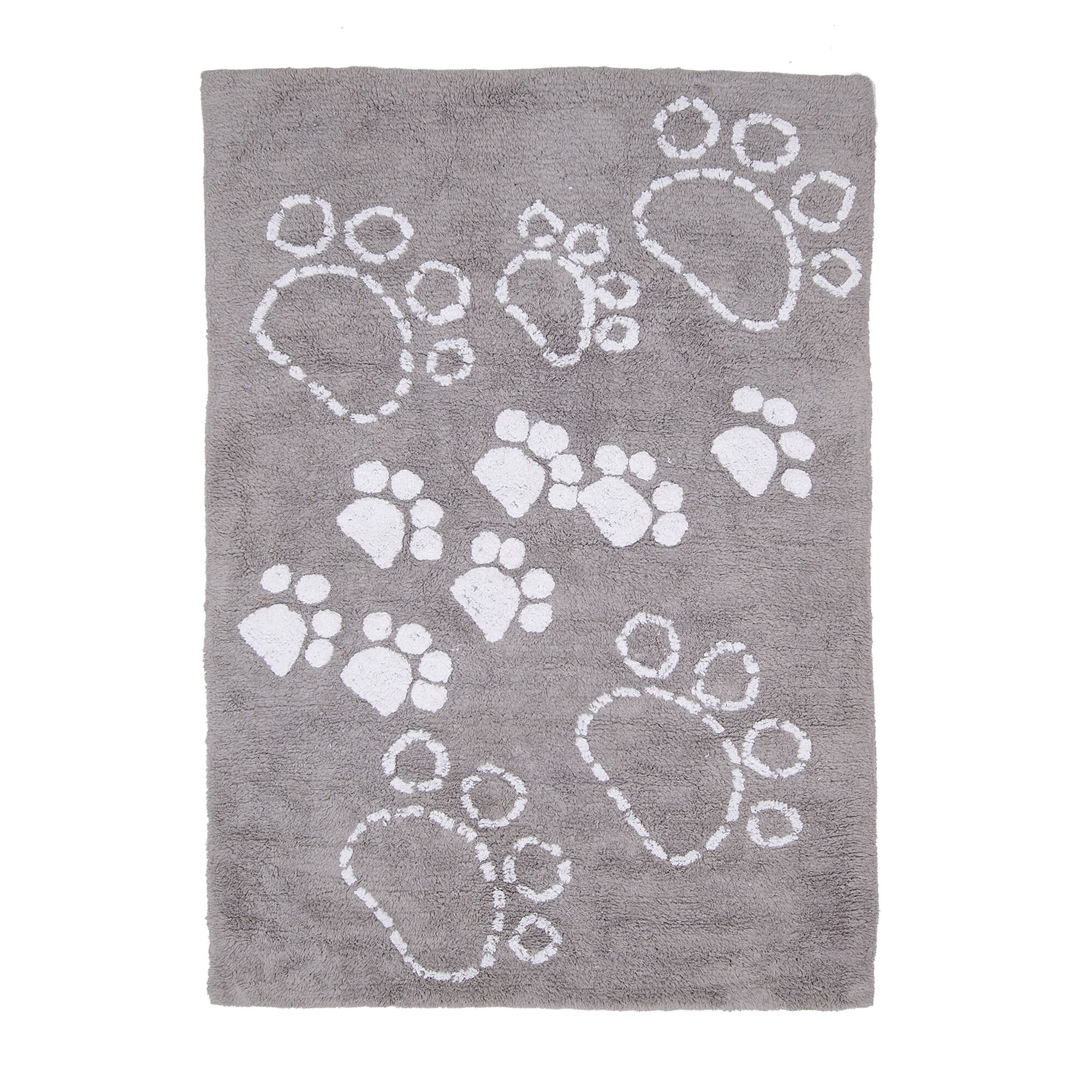 Tapis Pattes 100% Bio Gris, Blanc thumbnail 1