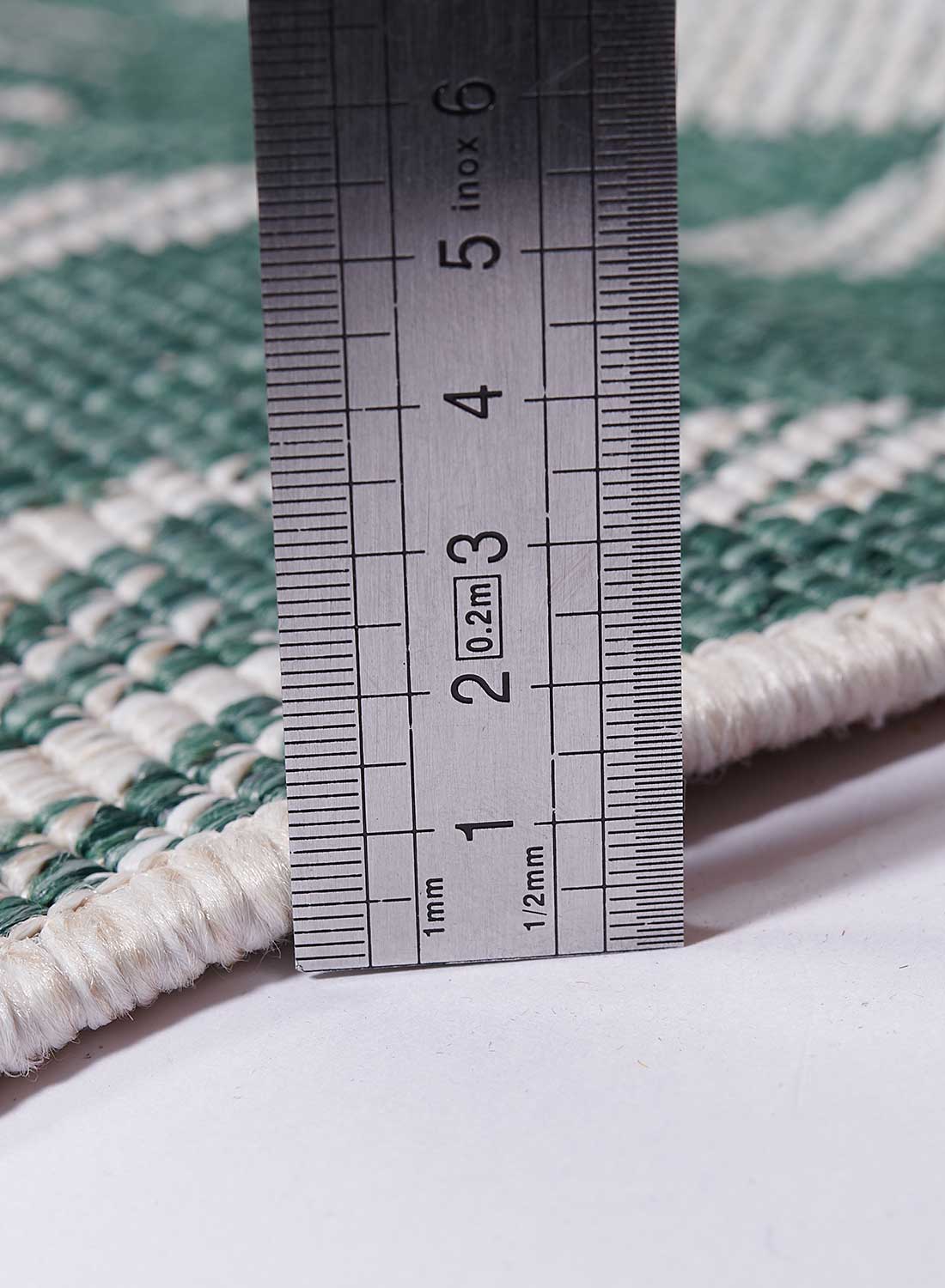 Tapis Af Paraple Reversible Vert, Crème