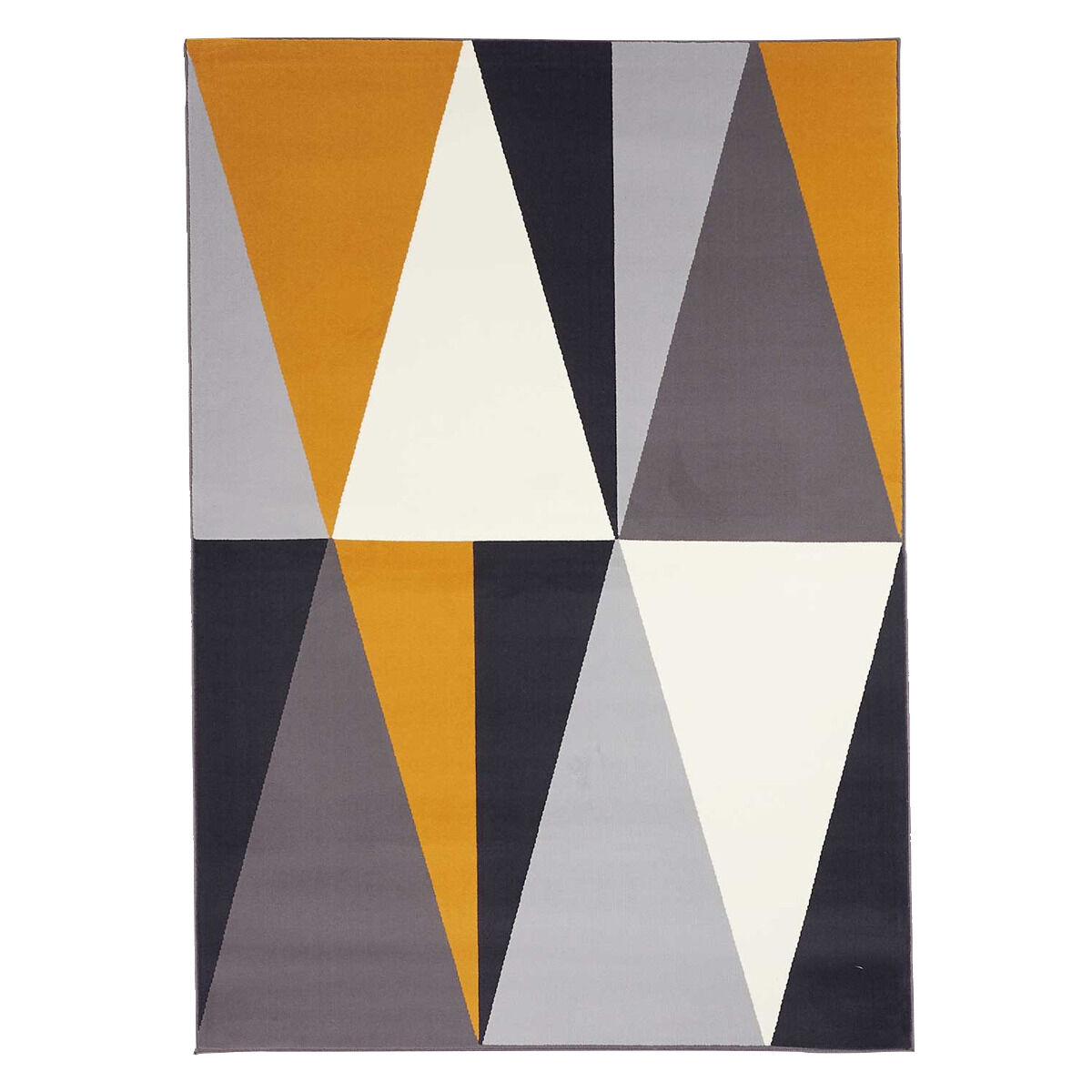 Tapis Af Bigtri Jaune, Gris, Noir, Blanc thumbnail 3